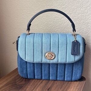 Coach Two-Tone Denim Shoulder Bag